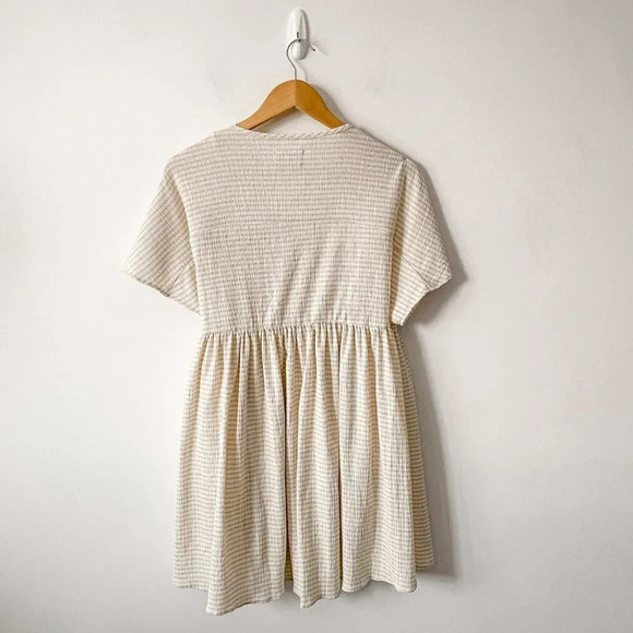 Urban Outfitters Alice Stripe Crinkle Wrap Mini Dress Size Small - Picture 5 of 8